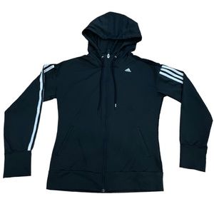 Black Adidas Zip Up Sweater (S)